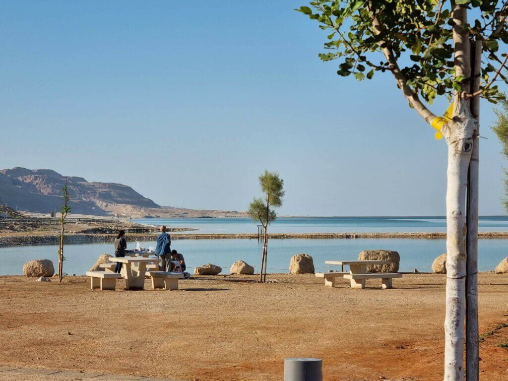 Ein Bokek free camping site on the Dead Sea