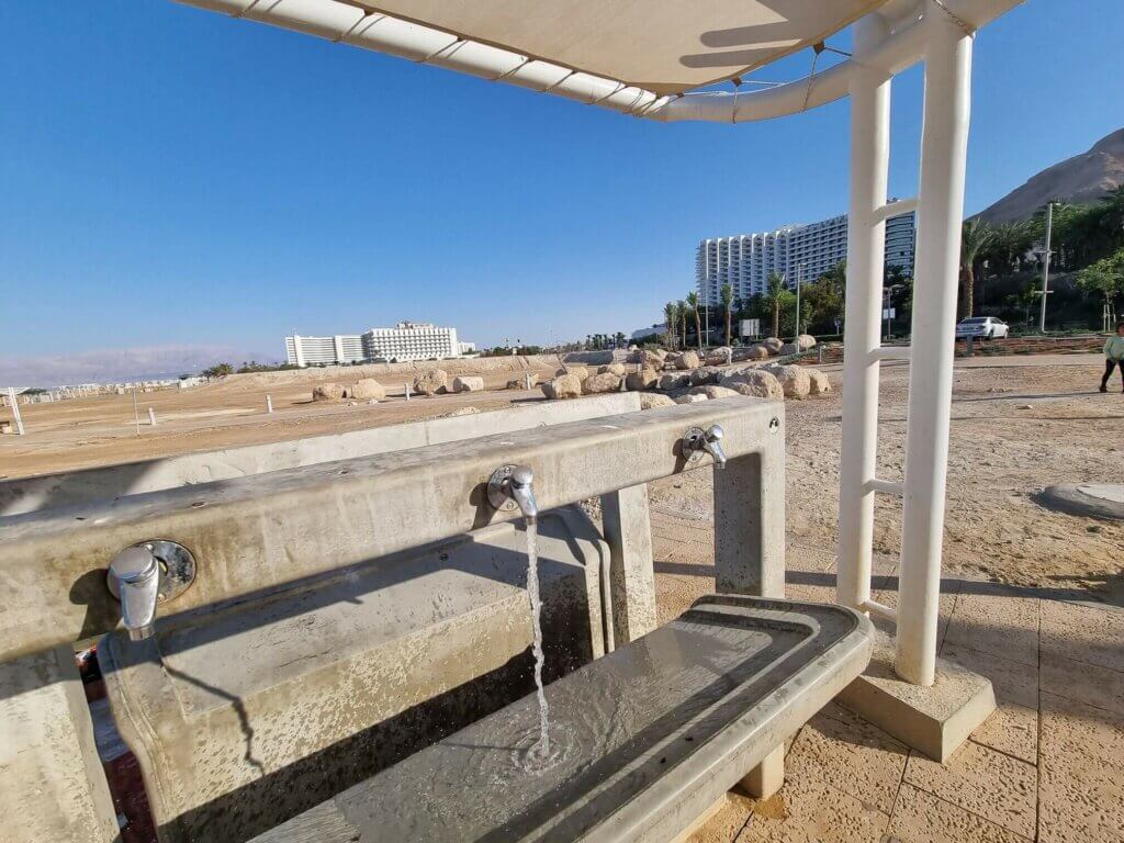 Fresh water on Ein Bokek free campsite in Israel
